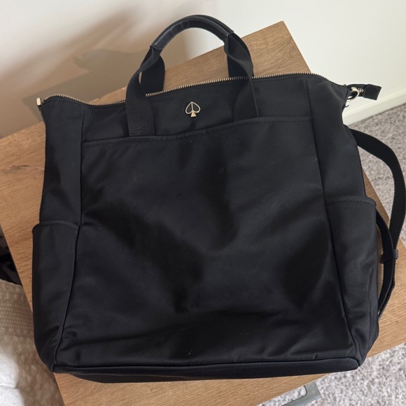 Kate Spade Black Tote Backpack with Gold Accents - Picture 1 of 6
